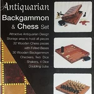Antiquarian Backgammon & Chess Set